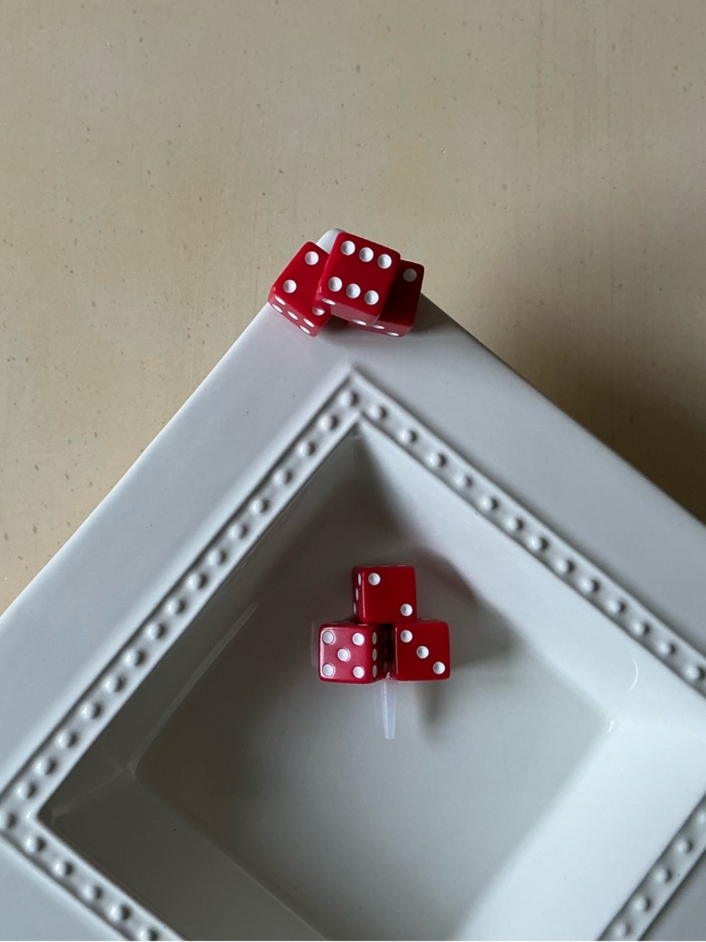 Large Stacked Game Night Dice Platter Decoration -  RED 🎲 - Picture 5 of 5